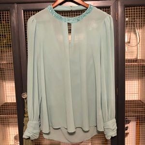 Long Sleeve Scoop Back Blouse